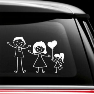 Σήμα Baby on Board Με Αυτοκόλλητο Happy Family On Board Girl